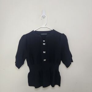 Women's S Deer Concept Black Top Sz Small